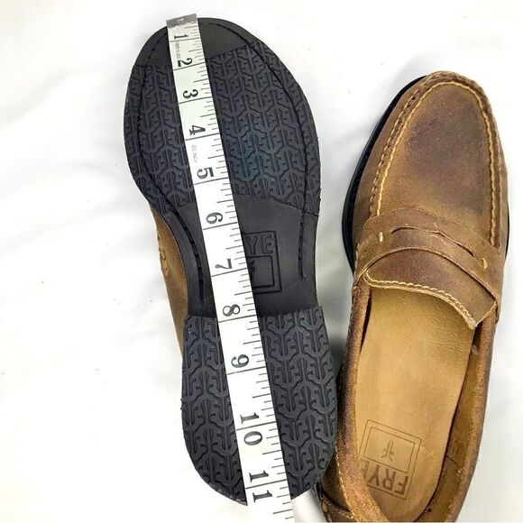 Frye TYLER Brown Leather Classic Penny Loafers in Almond main image 8